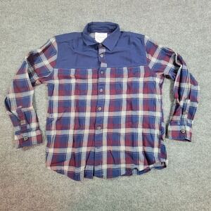 St‎ Johns Bay Shirt Mens Large Blue Plaid Flannel Button Up Long Sleeves Casual